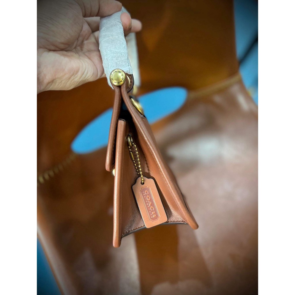 Túi Xách Tay Cho Nữ - Coach -Willis Top Handle 18, Màu Nâu Tây Thời Trang,Hàng Hiệu Chính Hãng Thật 100%