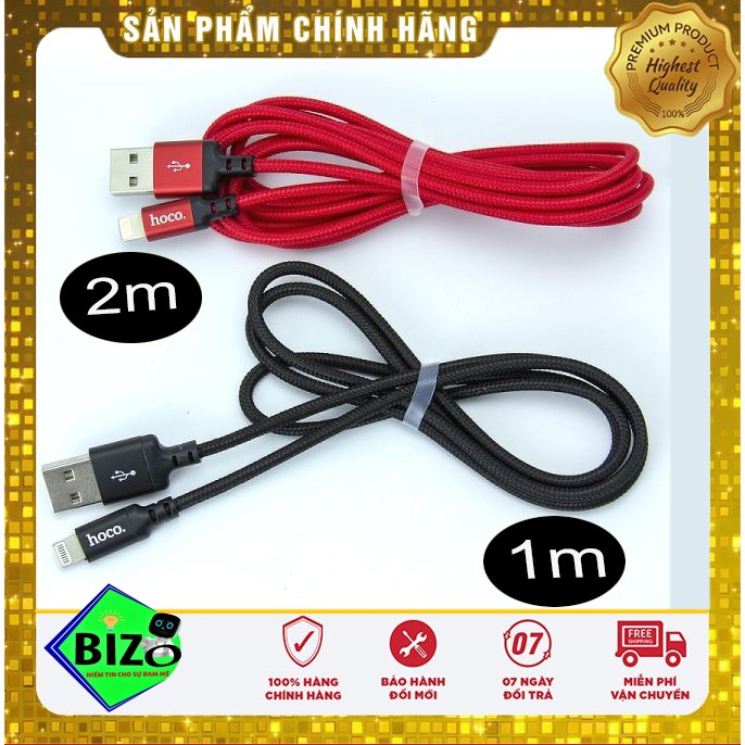 (CHÍNH HÃNG - SẠC NHANH )CÁP SẠC, DÂY SẠC HOCO X14 BỌC DÙ DÀI 1M,2M CHÂN LIGHTNING, MICRO, USB TYPE C