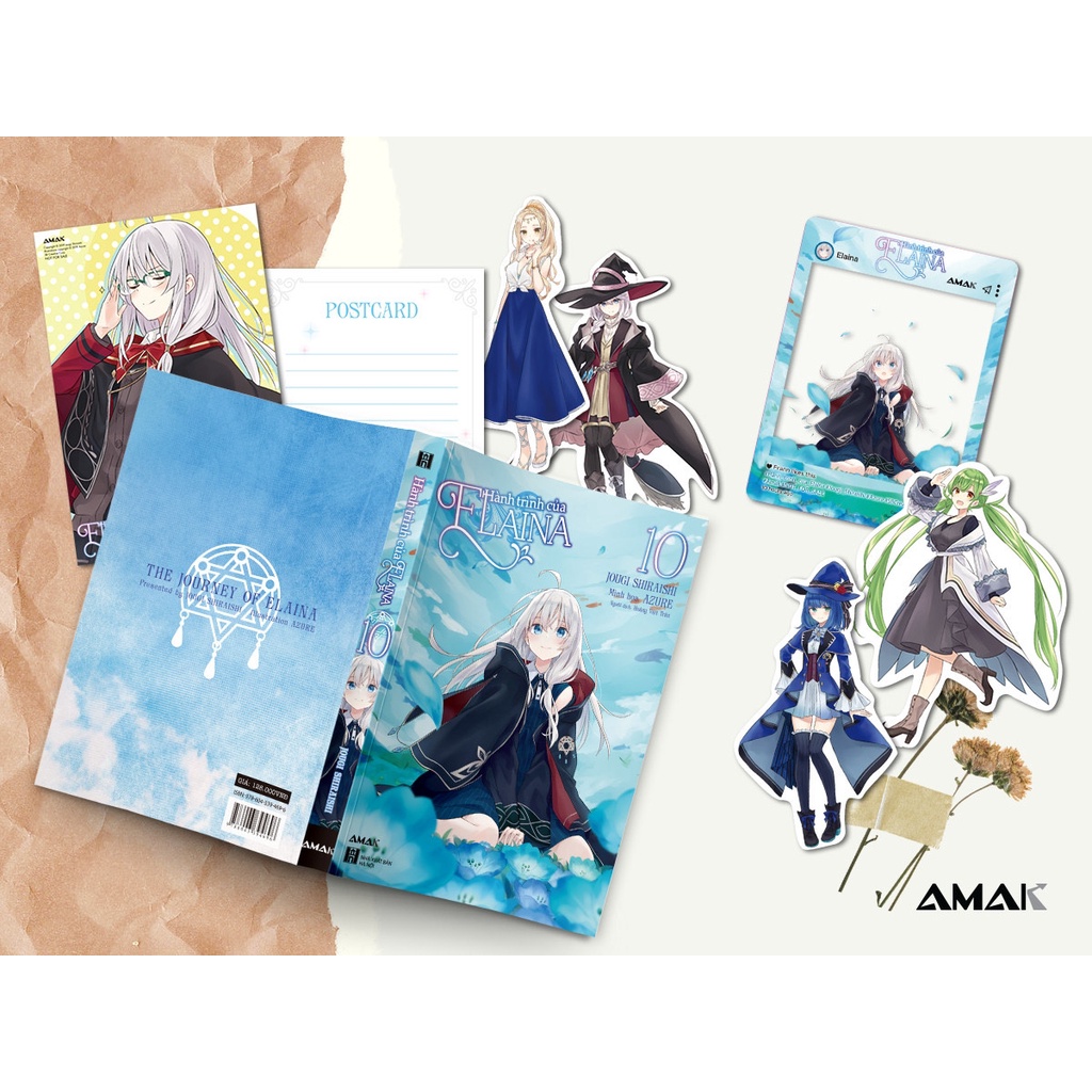 Sách Hành Trình Của Elaina - Tập 10 - Tặng Kèm 4 Bookmark Bế Hình Nhân Vật + Postcard + Card SNS