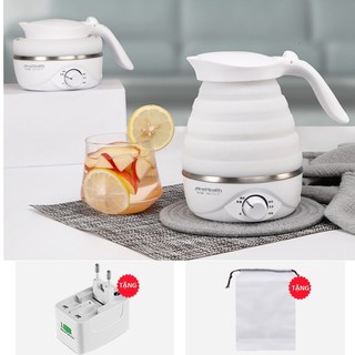 Bình đun nước siêu tốc gấp gọn du lích cao cấp + tặng đầu chuyển 2 chấu quốc tế