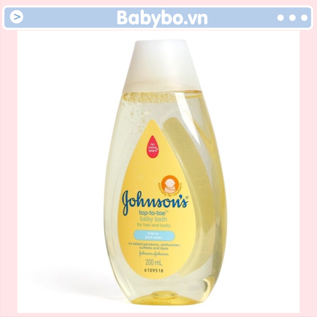 Sữa tắm gội toàn thân Johnson Baby chai 200ml cho bé