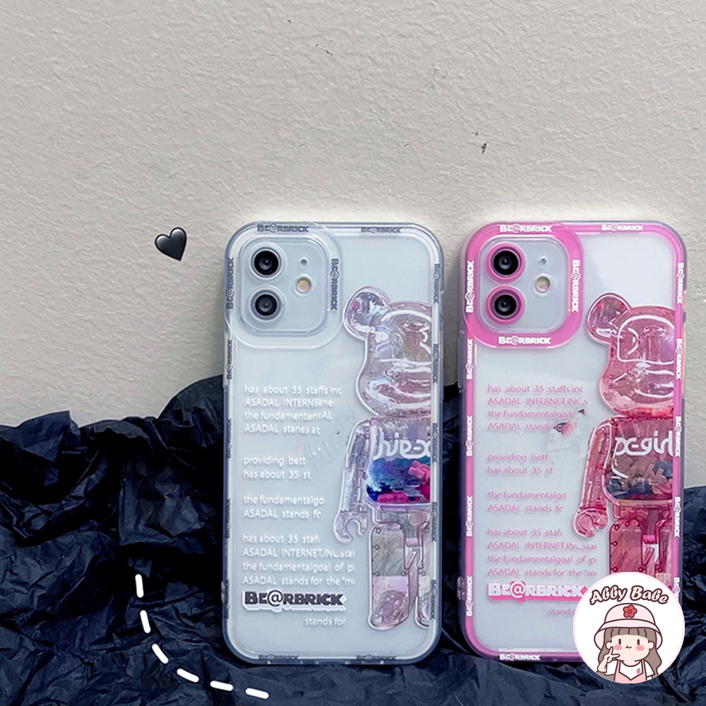 Ốp Điện Thoại TPU Mềm Chống Sốc In Hình Kaws Màu Hồng/Đen Cho IP 13 12 11 Pro Max X XS XR 8 7 Plus