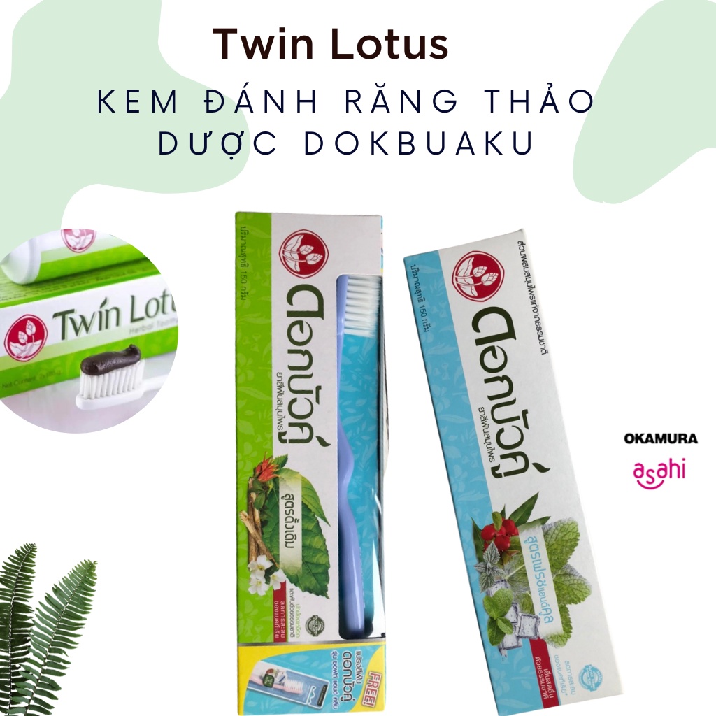 Kem Đánh Răng Thảo Dược Twin Lotus Dok Bua Ku 150g Thái Lan