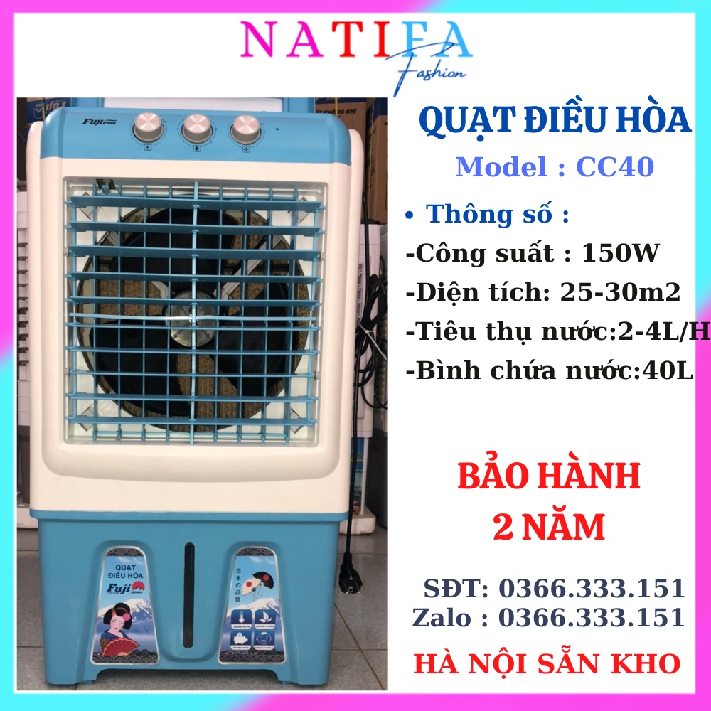Quạt Điều Hòa Hơi Nước 40-130 Lít tiết kiệm điện - Bảo hành 2 năm-Tặng kèm hộp đá khô