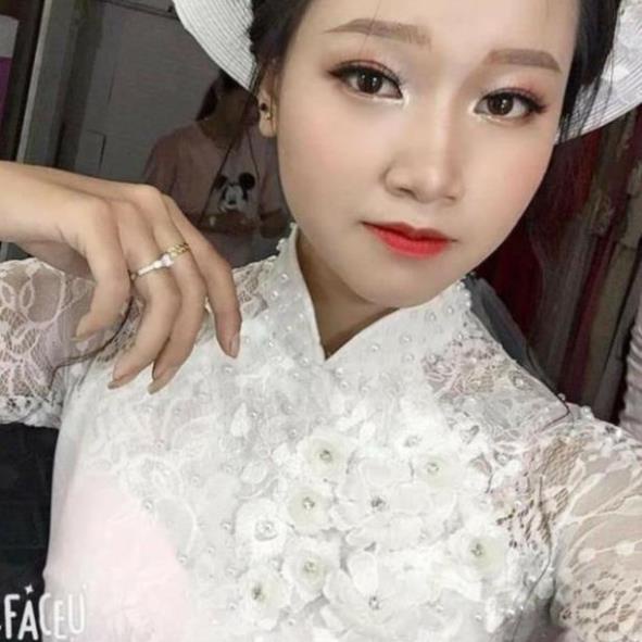 Áo dài cưới cô dâu thiết kế, Áo dài ren 6 tà chất lụa kết hợp dễ mặc ngày ăn hỏi