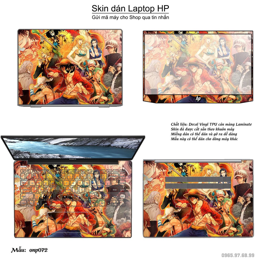 Skin dán Laptop HP in hình One Piece _nhiều mẫu 5 (inbox mã máy cho Shop)