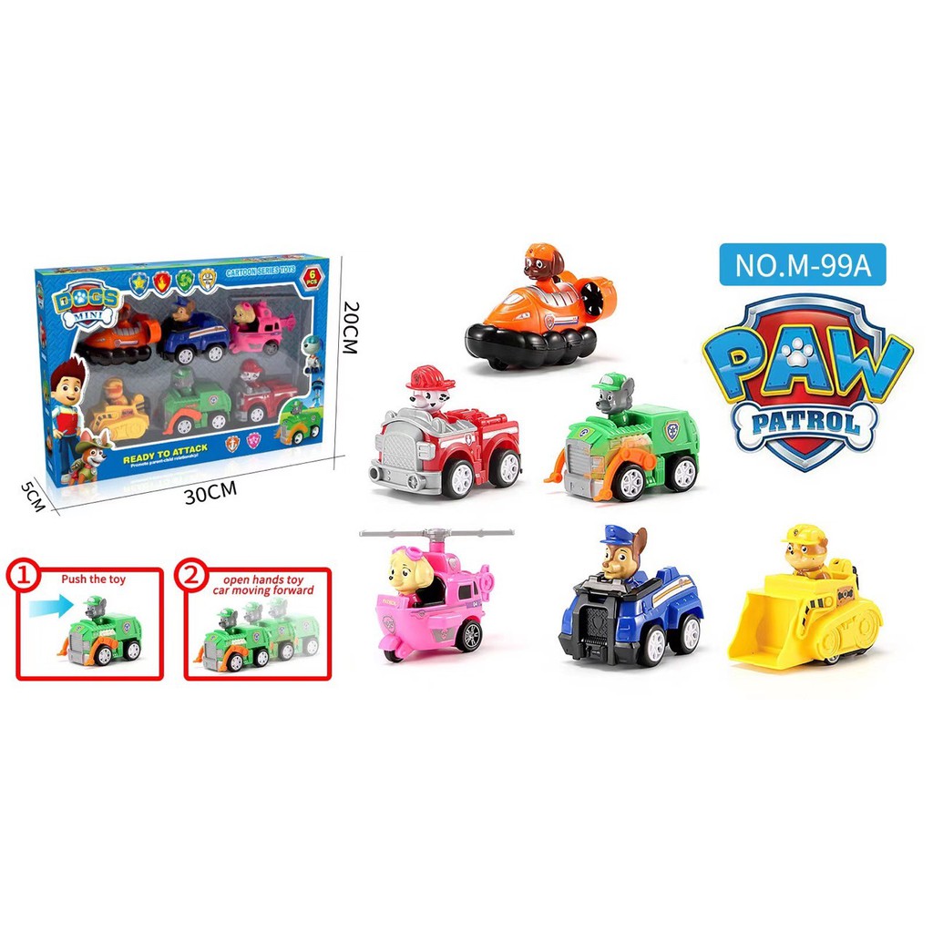 Hộp Mô Hình Đồ Chơi 6 Chú Chó Cứu Hộ POW PATROL