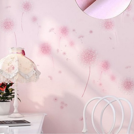 Decal giấy dán tường hoa bồ công anh hồng