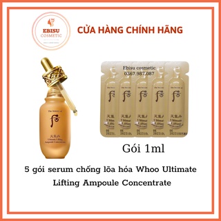 5 gói serum chống lõa hóa Whoo Ultimate Lifting Ampoule Concentrate 1ml