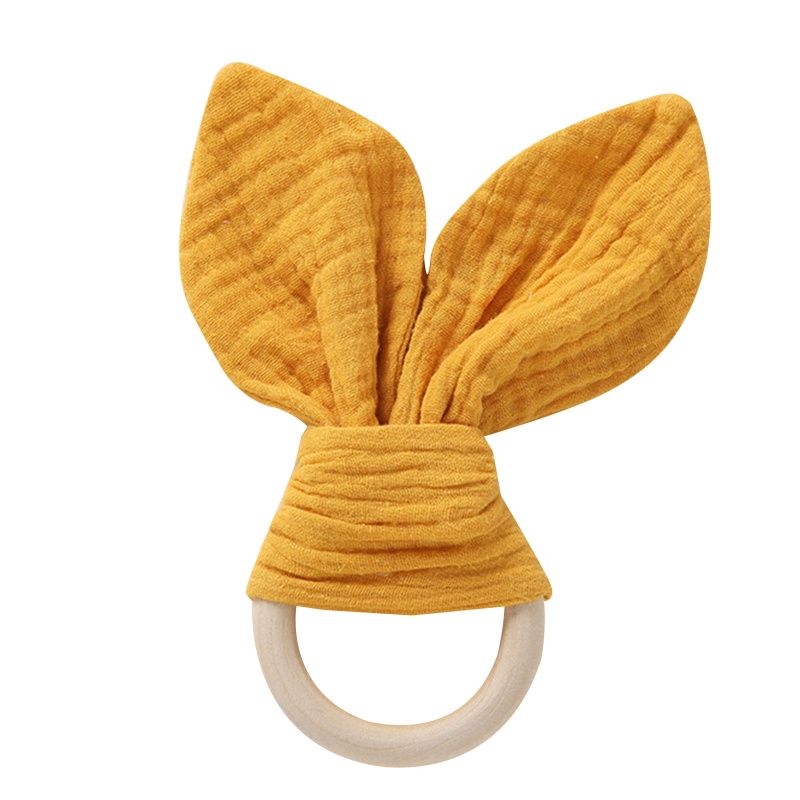 Đồ Chơi Ngậm Mọc Răng Hình Tai Thỏ Chất Liệu Cotton Mềm Mại Thoải Mái Dành Cho Bé