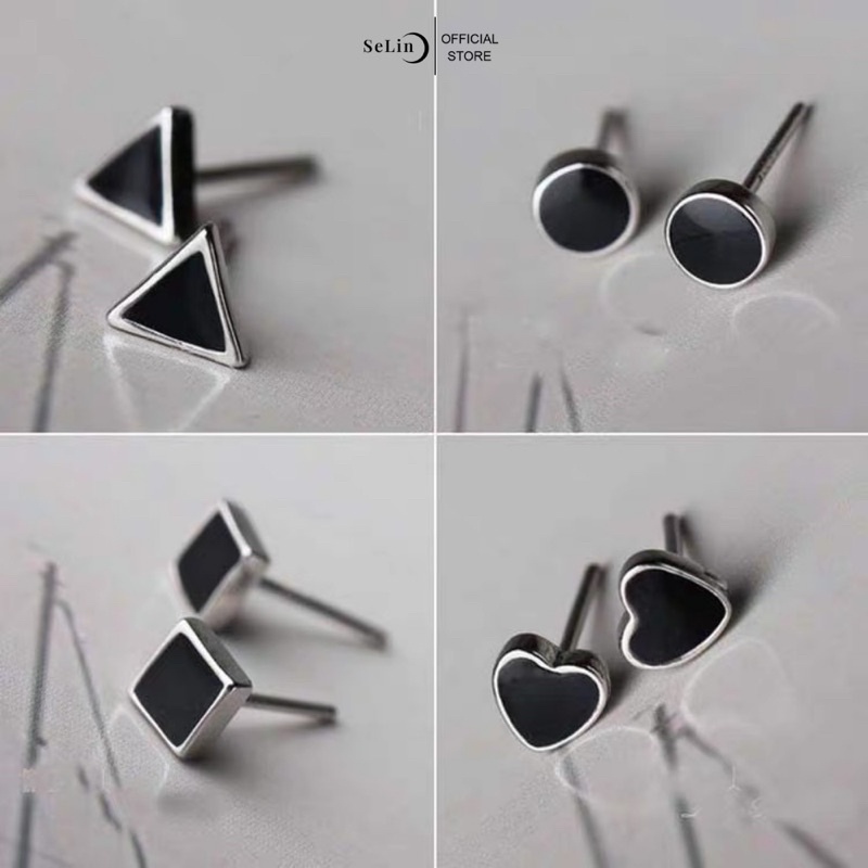 Khuyên tai nụ bạc 925 cao cấp hình học đơn giản, cá tính, độc đáo, trẻ trung SELIN JEWELRY - 0009; 0022; 0023; 0029