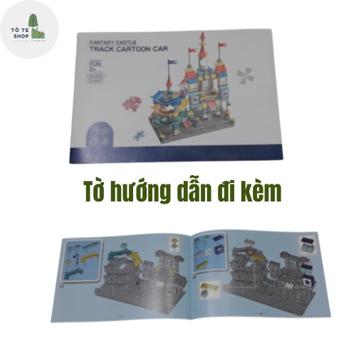 Đồ chơi lắp ráp lego lâu đài cầu trượt có ô tô siêu đẹp, siêu hấp dẫn với 209 pcs dành cho các bé
