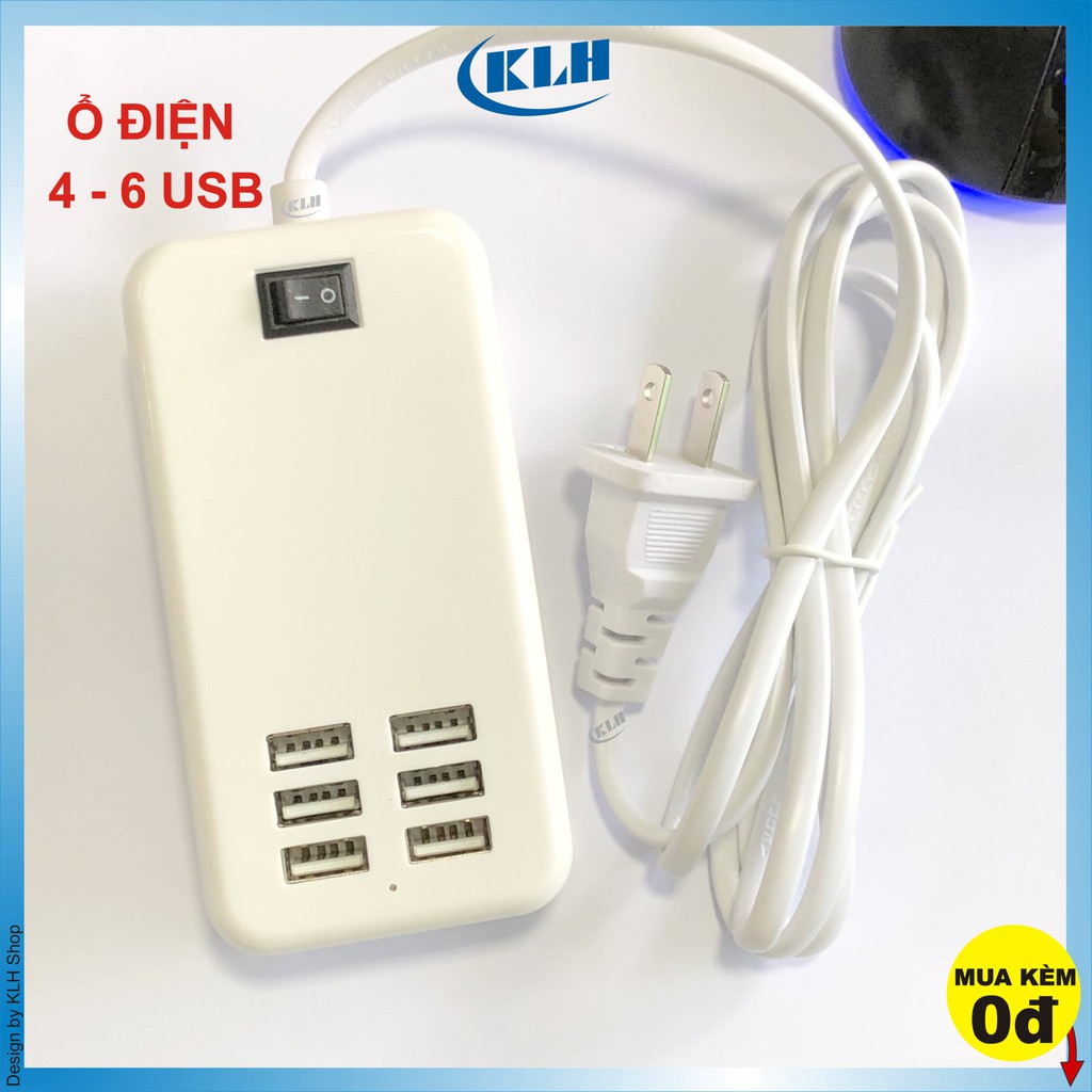 Ổ điện 4 cổng sạc đa năng, cóc sạt 4 usb 2 ổ điện 3 chân, 3 sạc usb 2,4A, kiêm sạc không dây