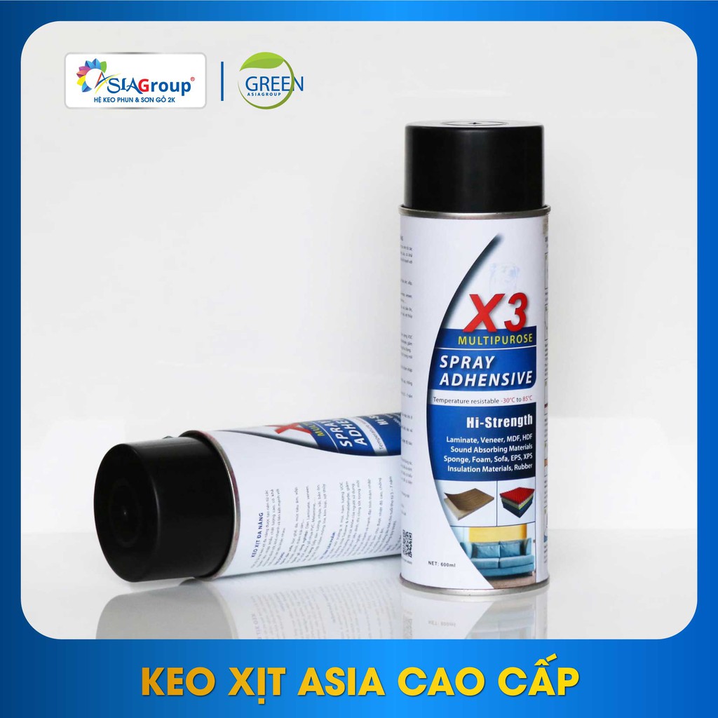 Keo dán xốp cao cấp đa năng dạng xịt ASIA X3 Dán Xốp, Mút, Giấy, Decal, Dán đa năng, Không mùi