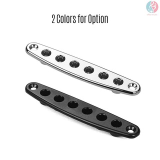 E&M Electric Guitar Parts Metal Bridge String Through Body Ferrules Bushing Plate for Guitar Replacement