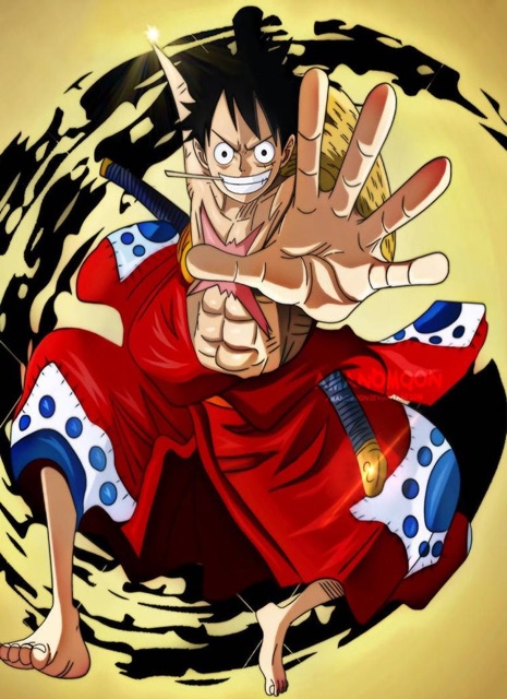 Poster Lufy ONE piece khổ a4 1-5 tấm đề can bóc dán