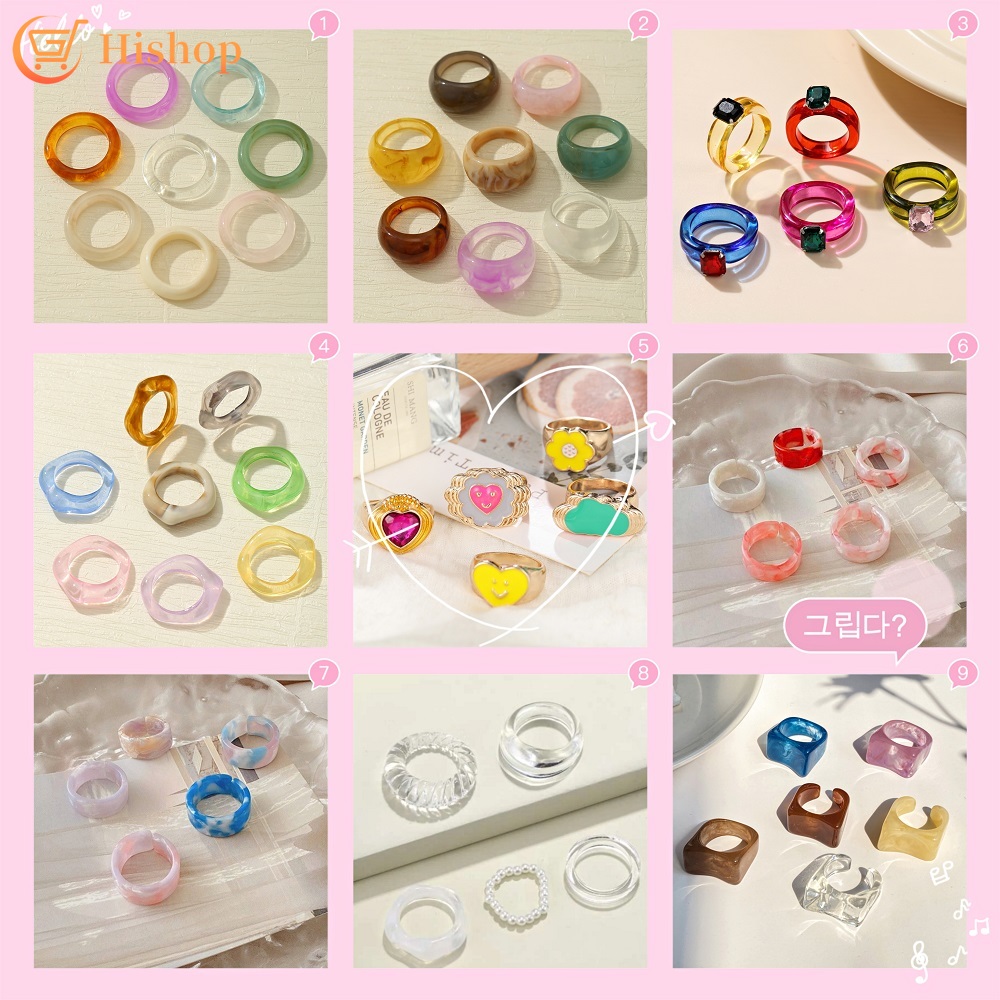 Nhẫn đeo tay nhựa trong suốt họa tiết trái cây xinh xắn tùy chọn số lượng