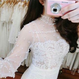 Đầm Ôm Đính Hạt Trai Sang Trọng