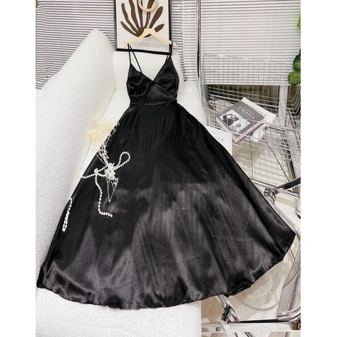 Váy lụa nữ 2 dây hở lưng sexy quyến rủ gợi cảmITrần Hân Shop 3007065