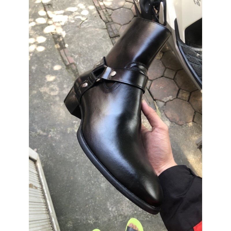 [ Bán lỗ xin 5⭐] Harness Boots Da Bò Siêu Phẩm Đế 4cm