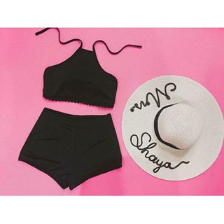 ĐỒ BƠI NỮ Bikini 2 mảnh áo yếm đen ( Kèm ảnh khách) mới nhất