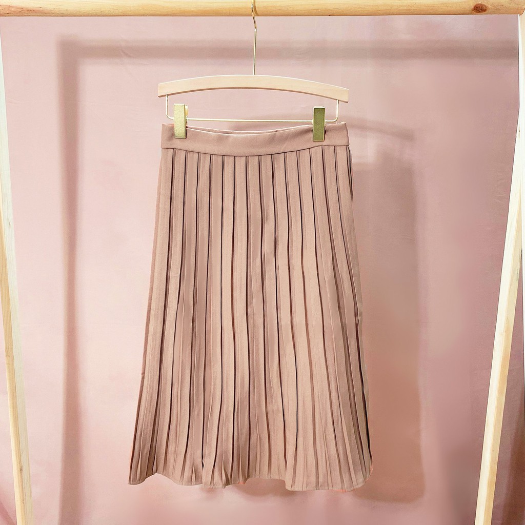 Chân Váy Dài Xếp Ly Midi Nhiều Màu Phong Cách Vintage Zinti CV19