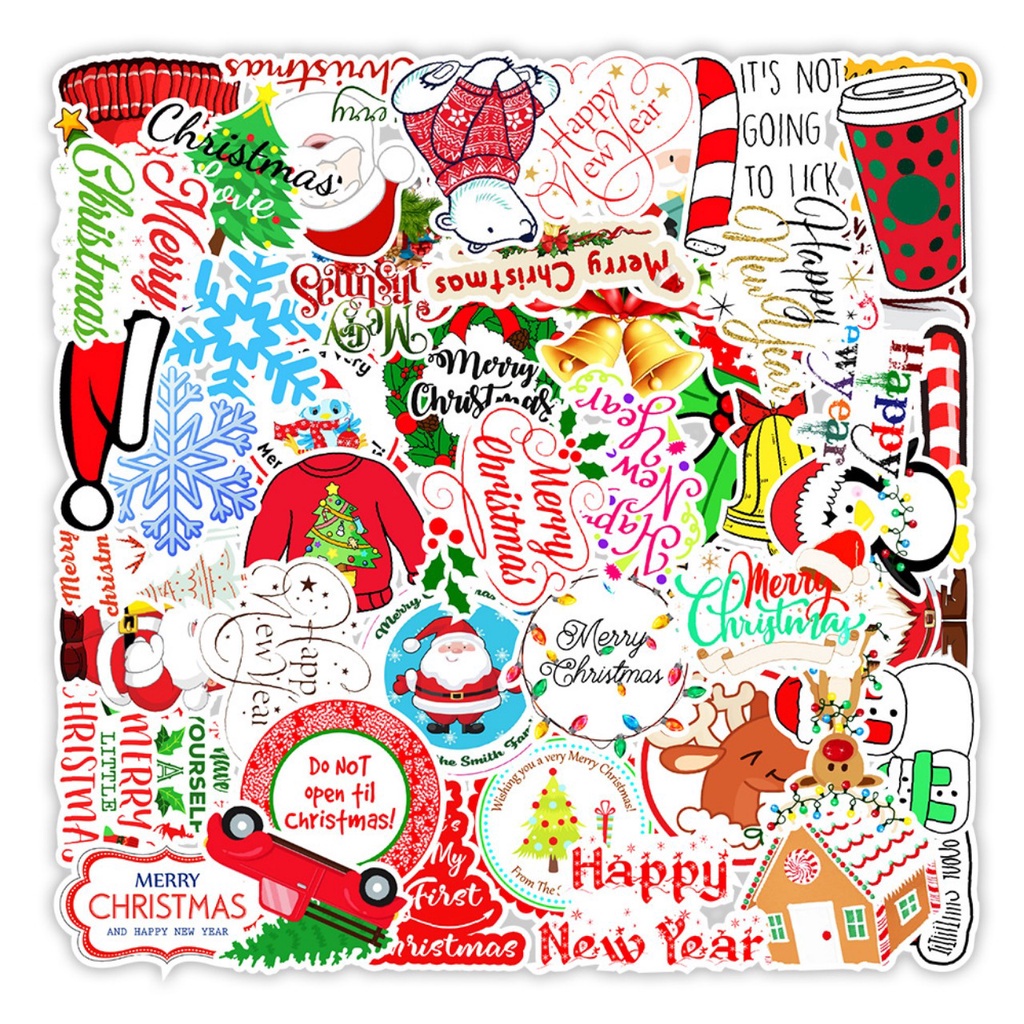 Sticker giáng sinh Noel Set 50 cái trang trí cực đẹp