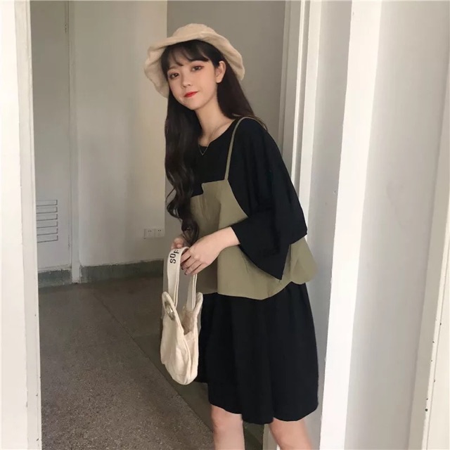 Áo phông oversize phối gile