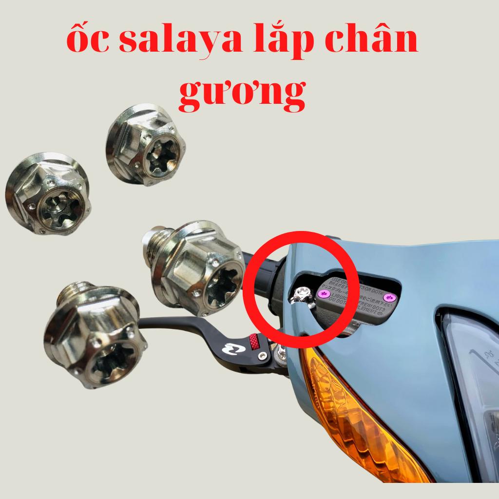Ốc Salaya inox 304 Chân Kính Chân Gương chân 10li gắn cho nhiều dòng xe như wave, dream, exciter, winner ...