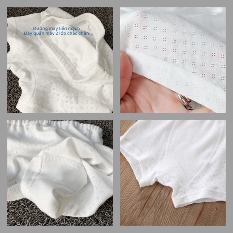 QUẦN ÁO THUN COTTON BA LỖ MÀU TRẮNG CAO CẤP CHO BÉ - SY202116/7