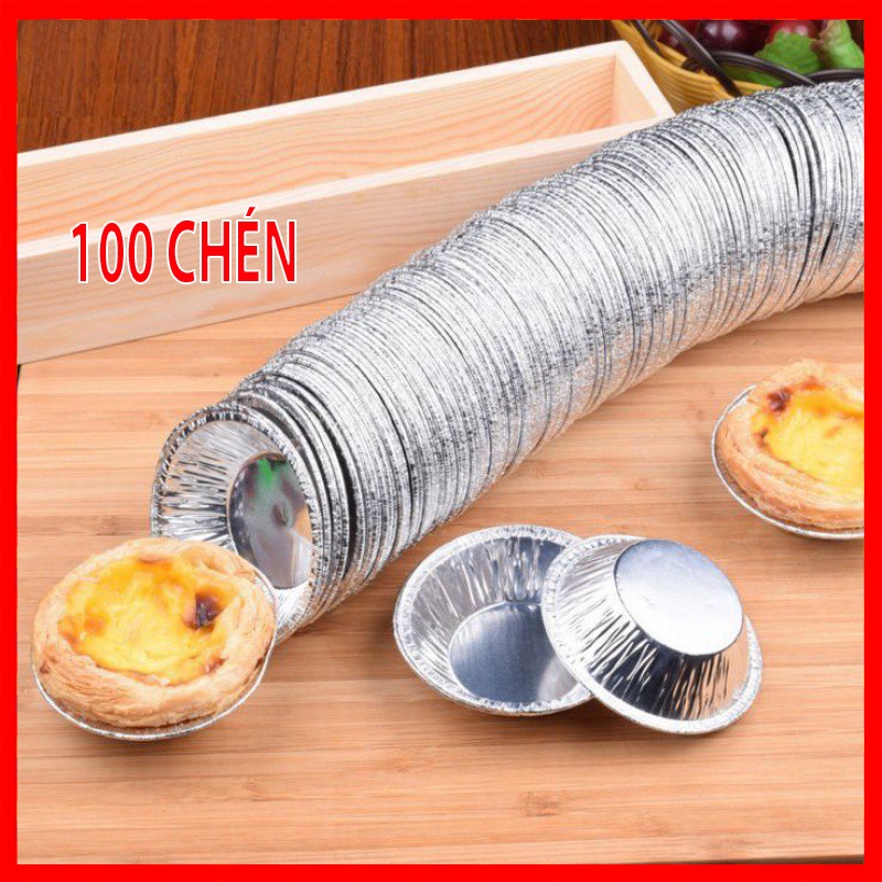 Set 100 cốc, chén, khuôn giấy bạc nướng hàu, bánh, tart trứng siêu tiện lợi