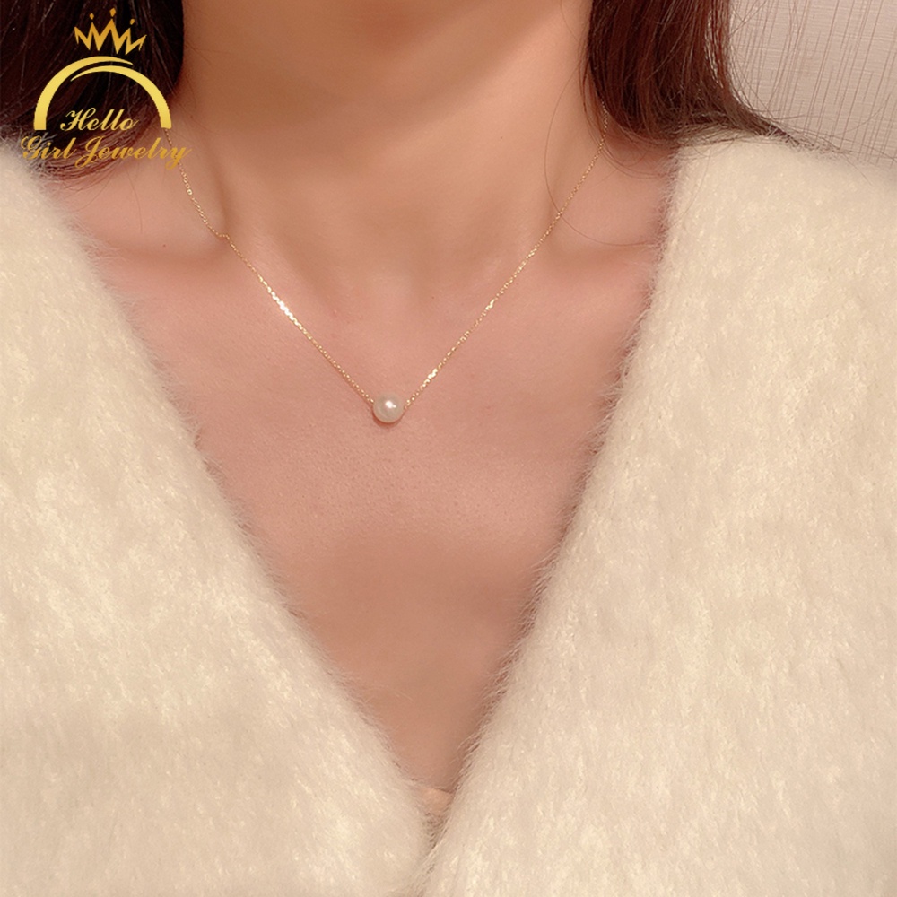 🌈Ngọt ngào và đơn giản 925 Sterling Silver Vòng cổ Vòng cổ Ngọc trai Trang sức cho Phụ nữ