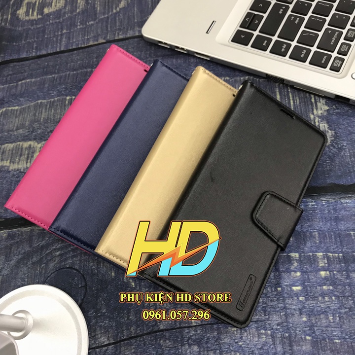 Bao da dạng ví SamSung Galaxy S23 Ultra, S22 Ultra, S21 FE, S20 FE hiệu Hanman cao cấp có quai cài, khe đựng card