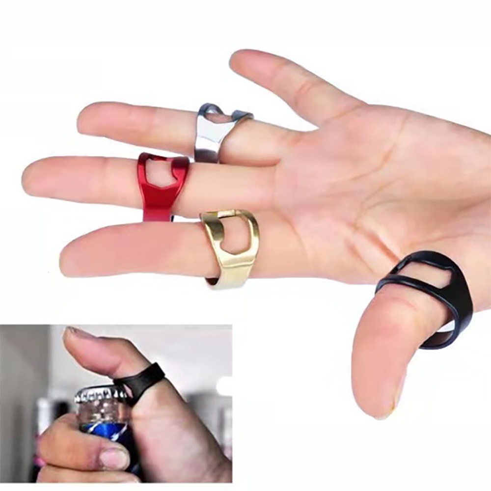 Nhẫn khui mở nắp chai bia unisex nam nữ cao cấp titan mạ kim loại