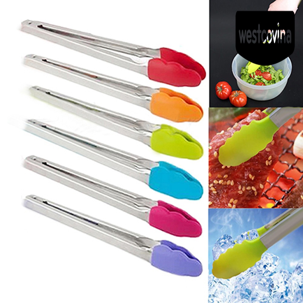 [Hot]☀ Kẹp Gắp Thức Ăn Bằng Silicone Và Thép Không Gỉ