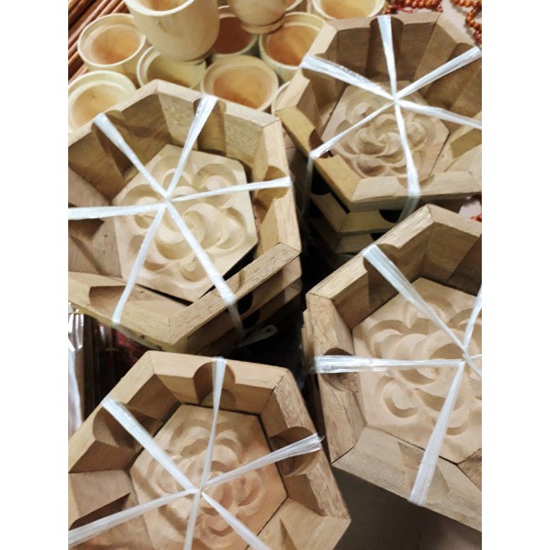 KHUÔN XÔI GỖ MỘC HÌNH HOA HỒNG