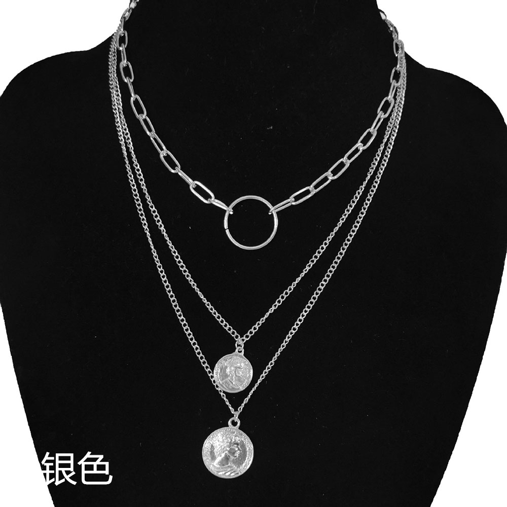 Dây Chuyền Hợp Kim Nhiều Lớp Phong Cách Hàn Quốc Cho Nữ Giới