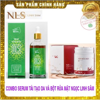 Combo sạch mụn nám Ngọc Linh Sâm - serum thảo dược tái tạo da và bột rửa mặt Ngọc Linh Sâm handmade