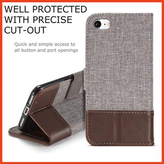 <> bao da nắp gập chất liệu canvas cho iphone 5 5s 6 6s 7 7p 8 8 plus- phukiengiare638