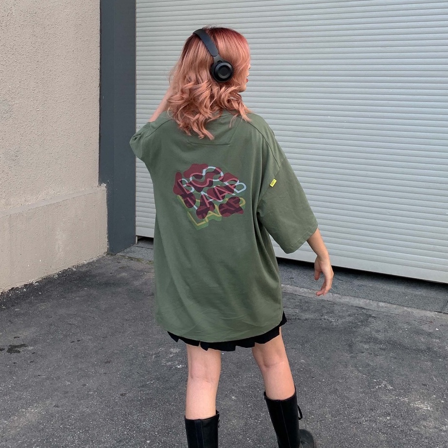 Áo Thun BOO Unisex Dáng Oversize Vải Cotton Cao Cấp In Graphic Hình Khối Logo BOOLAAB
