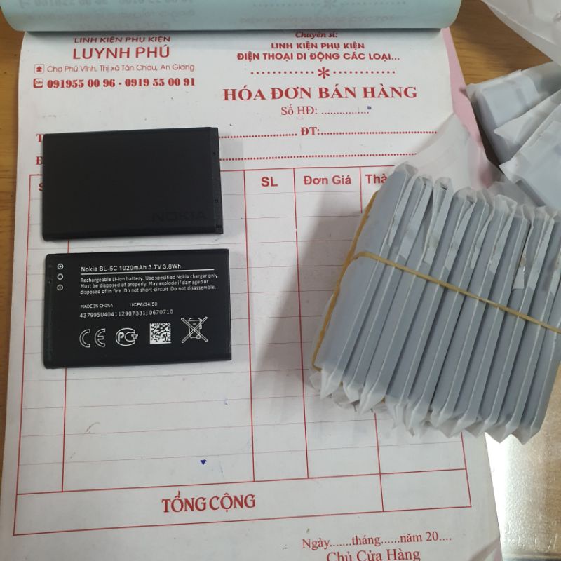 PIN NOKIA 5C zin  3 gân,pin đen chuẩn dung lượng 1020mAh