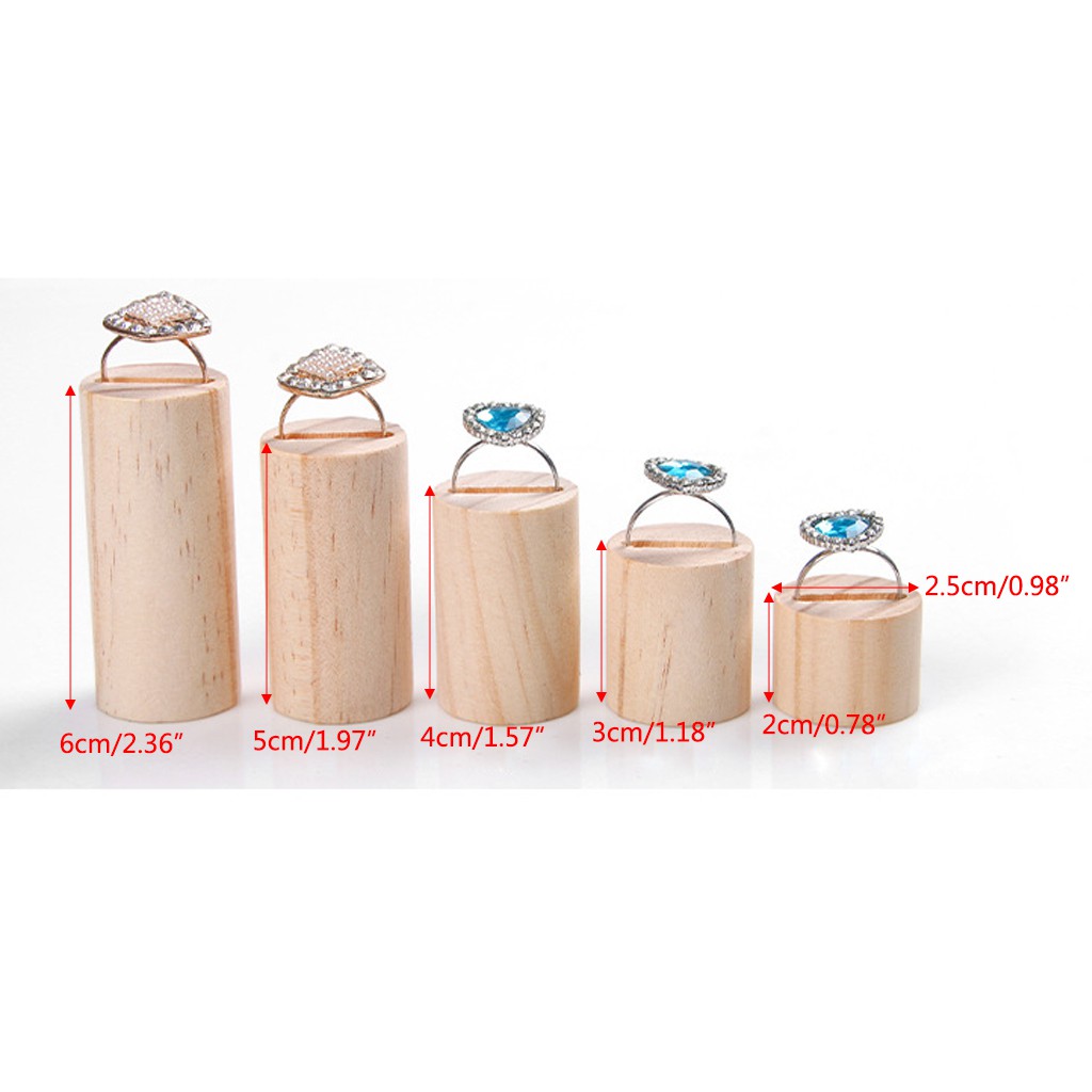 Bộ 5 giá gỗ trưng bày nhẫn trang sức tiện lợi