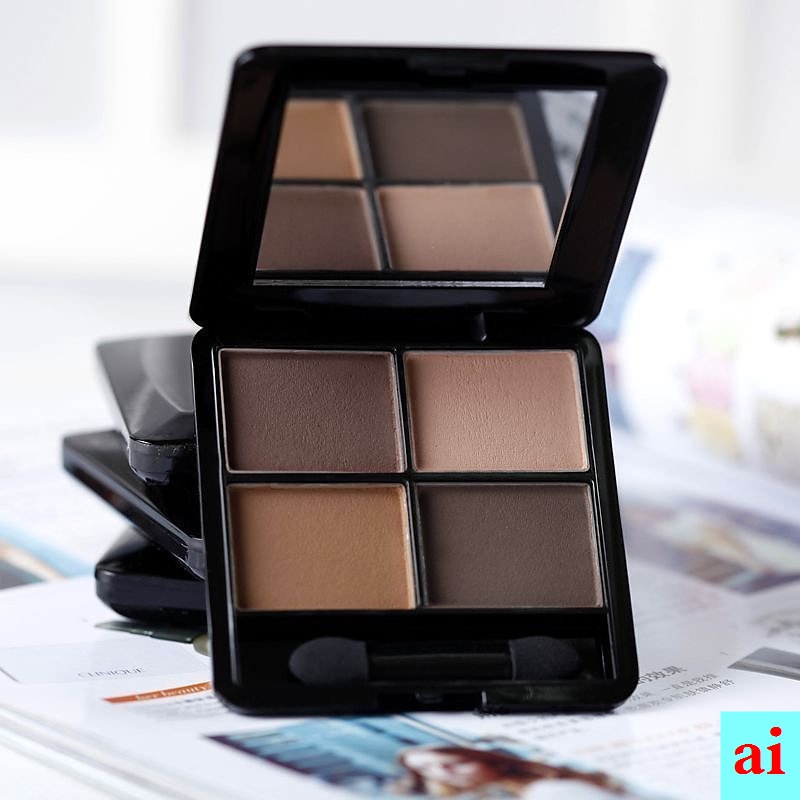 Bảng Phấn Mắt Bốn Màu Lì Tông Nâu/Cà Phê Dành Cho Nam Mới Bắt Đầu Zhu