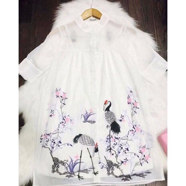 ĐẦM IN HẠC XINH ĐẸP | BigBuy360 - bigbuy360.vn