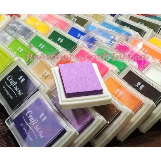 hnastampy Mực dấu craft ink pad tông tím dùng với seal clear stamp trong handmade scrapbook