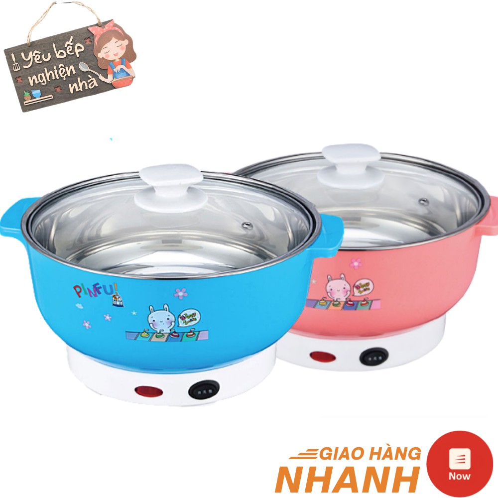 Nồi Lẩu Điện Nika Size 24CM ☘ YÊU BẾP ☘ Nồi Lẩu Điện,Ca Mì Chiên, Xào, Lẩu, Nấu Cơm Có Đáy Inox 304