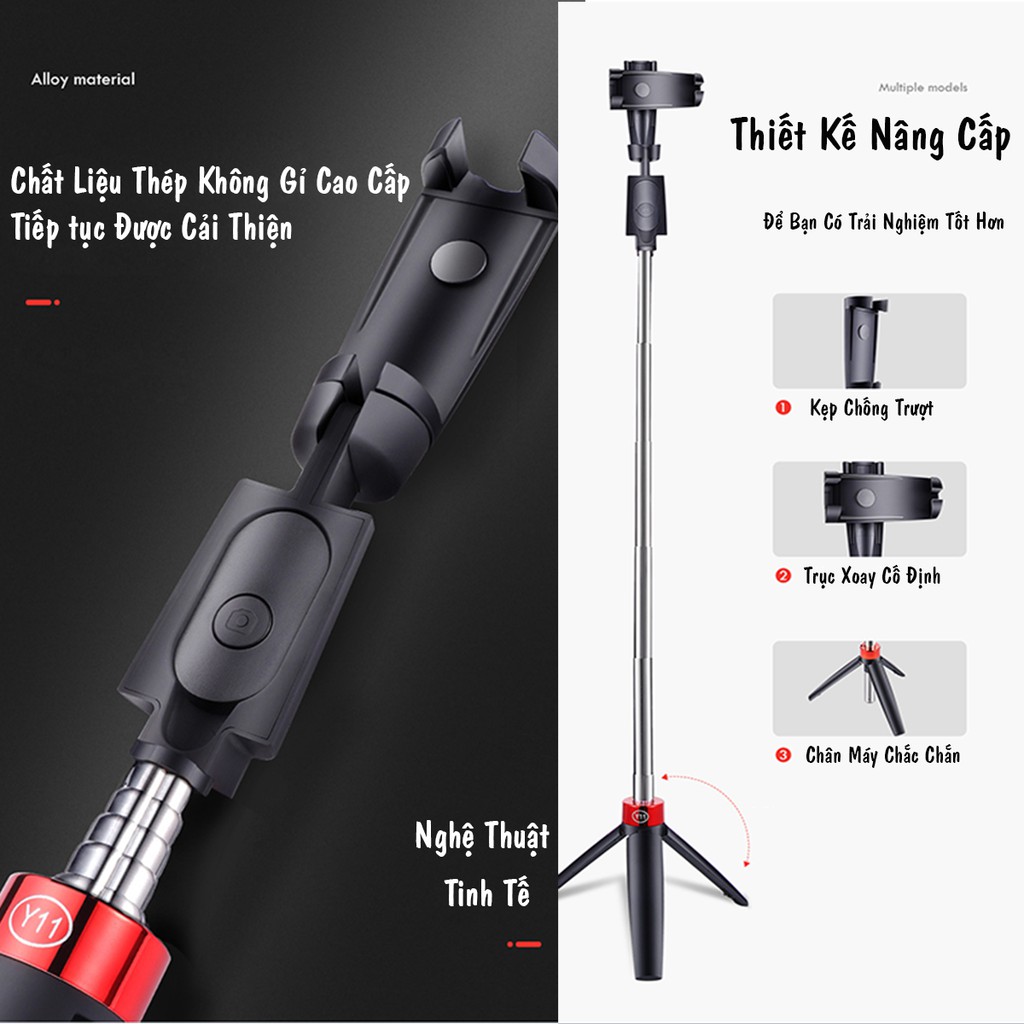 Gậy Chụp Ảnh Bluetooth Không Dây | Tripod Chụp Ảnh Cao Cấp Có Chân Đỡ, Chụp Hình Tạo Dáng Tùy Thích Livestream Đỉn | WebRaoVat - webraovat.net.vn