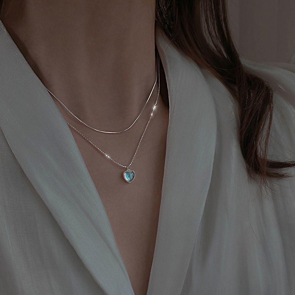 Vòng cổ Hai Lớp Màu Gradient Phong Cách Vintage Hàn Quốc Cho Nữ