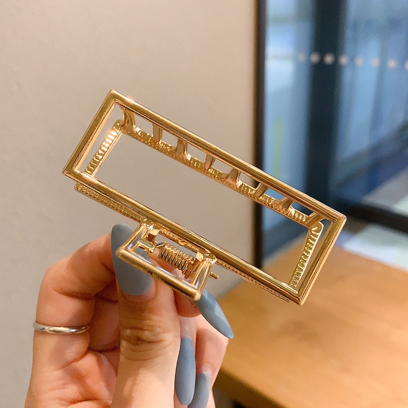 Kẹp tóc kim loại hình cá mập đơn giản phong cách Hàn Quốc