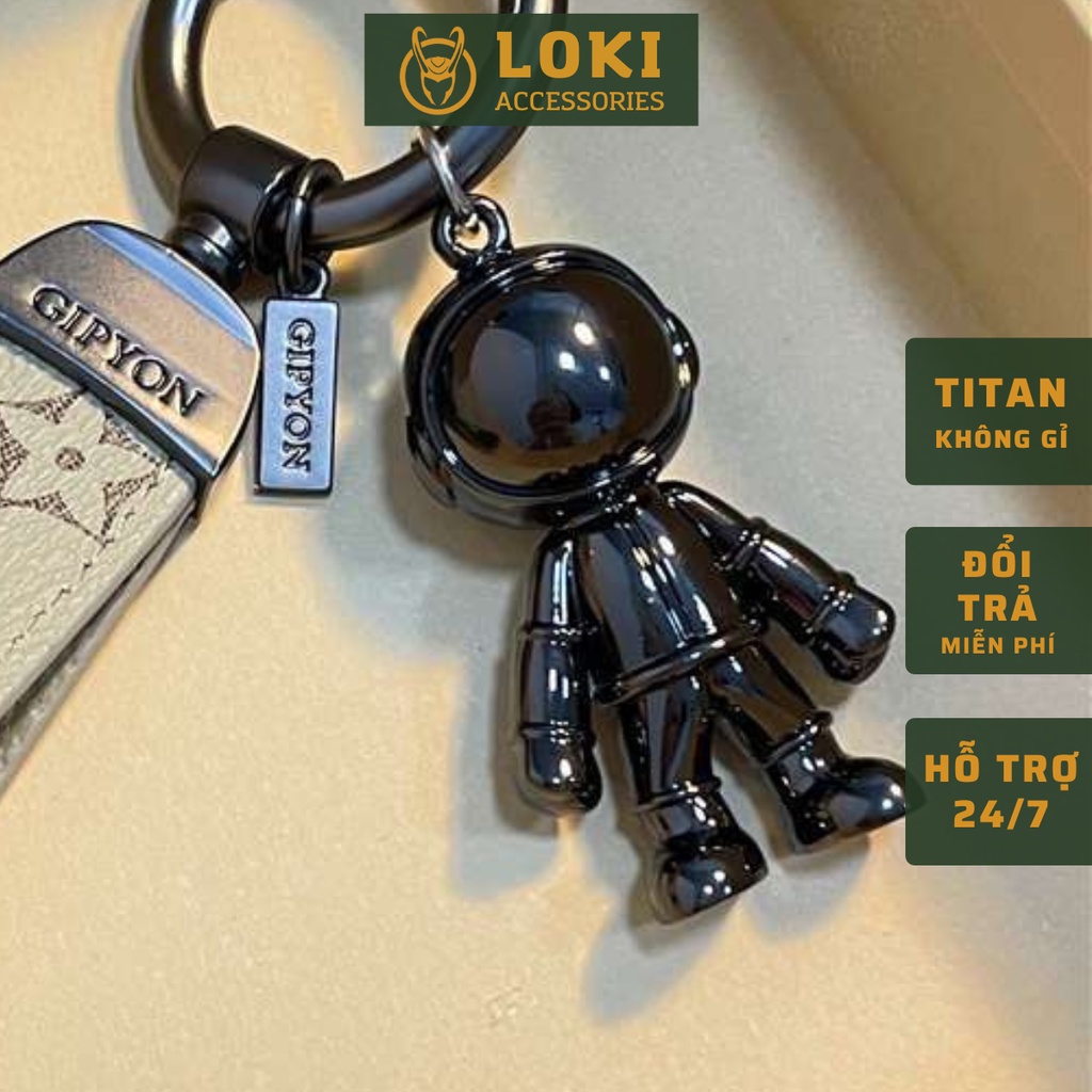 Móc khóa cute Loki Accesories ô tô hình gấu anime màu đen xanh chết liệu cao su nhựa siêu bền - Móc Khoá Phi Hành Gia